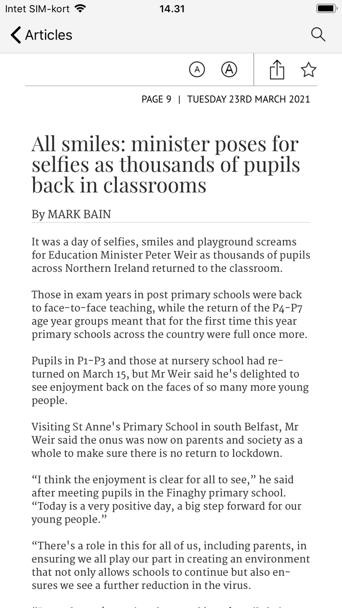 Belfast Telegraph Newsstand