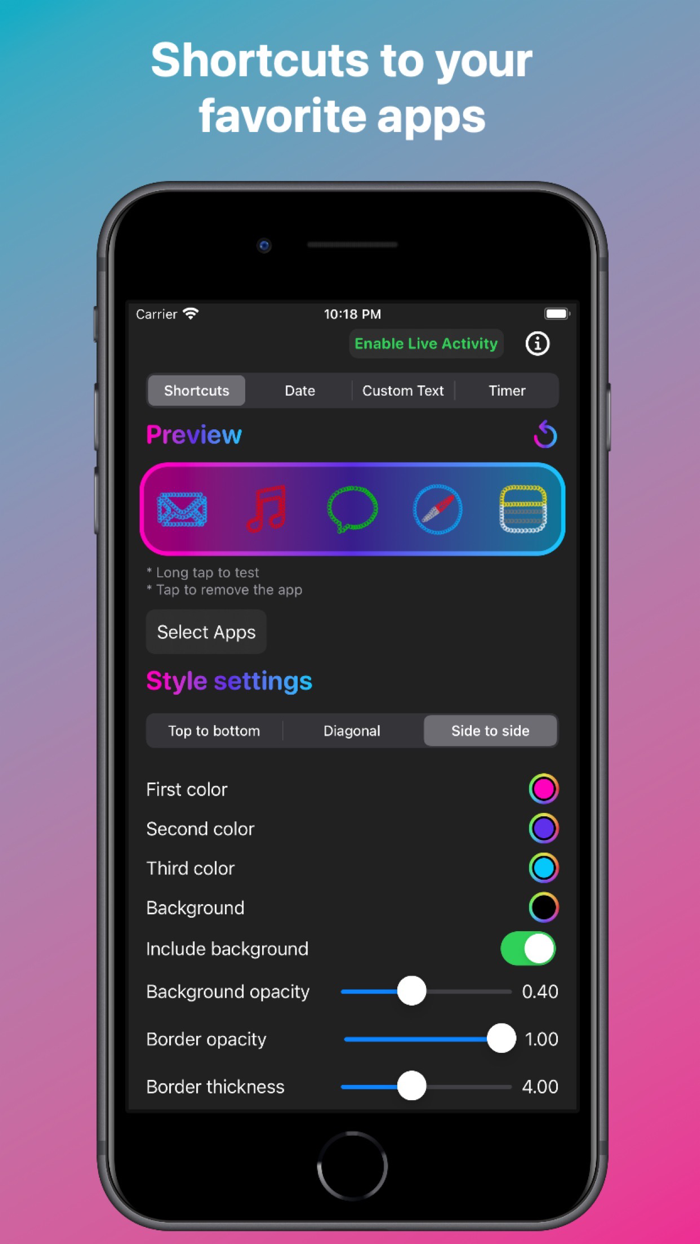 Edgy Live Activities and Widget