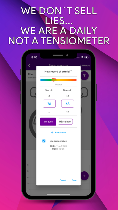 Blood Pressure App Diary, BPD Screenshot
