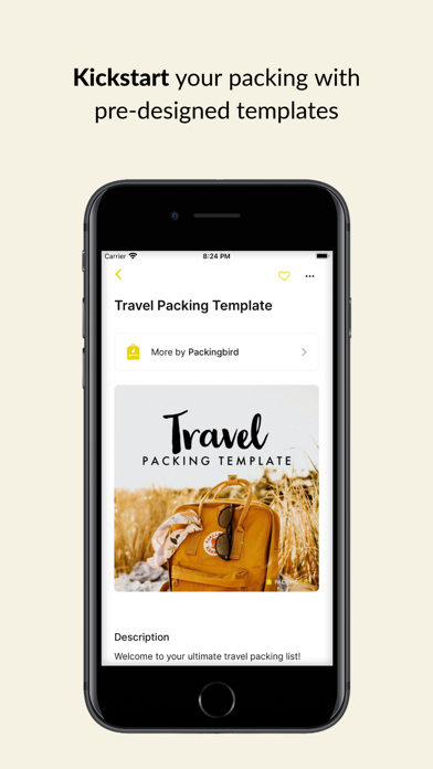 Packingbird - Packing List App Screenshot