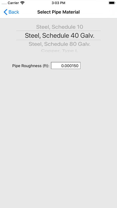 HVAC Pipe Sizer - Gas Plus Screenshot