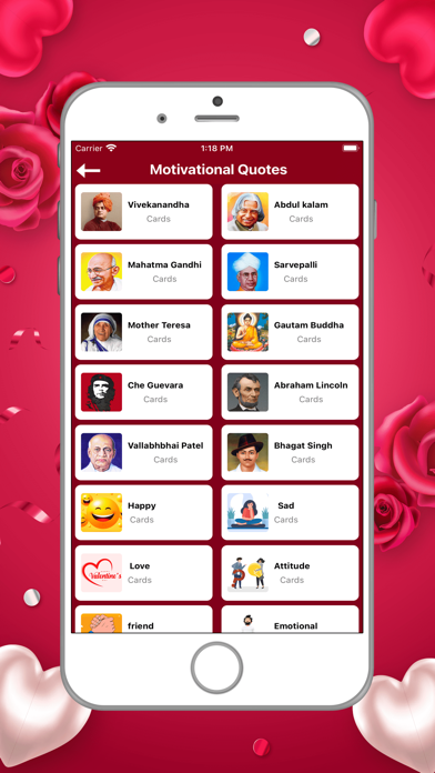 Love Quiz Cards Quotes Screenshot