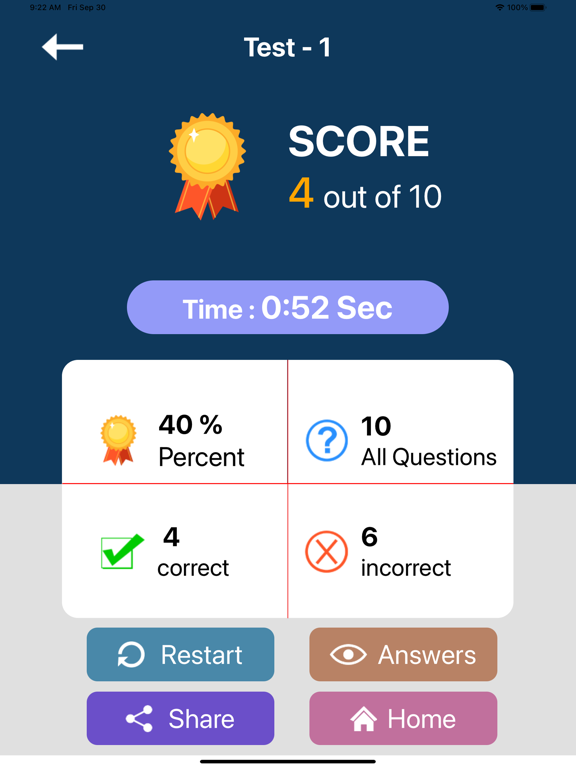 GK Quiz Daily Test iPad screenshot 5 - Reference app