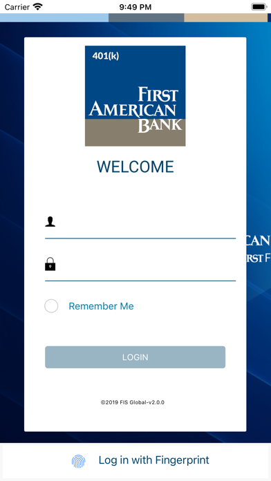 First American Bank 401(k) Screenshot