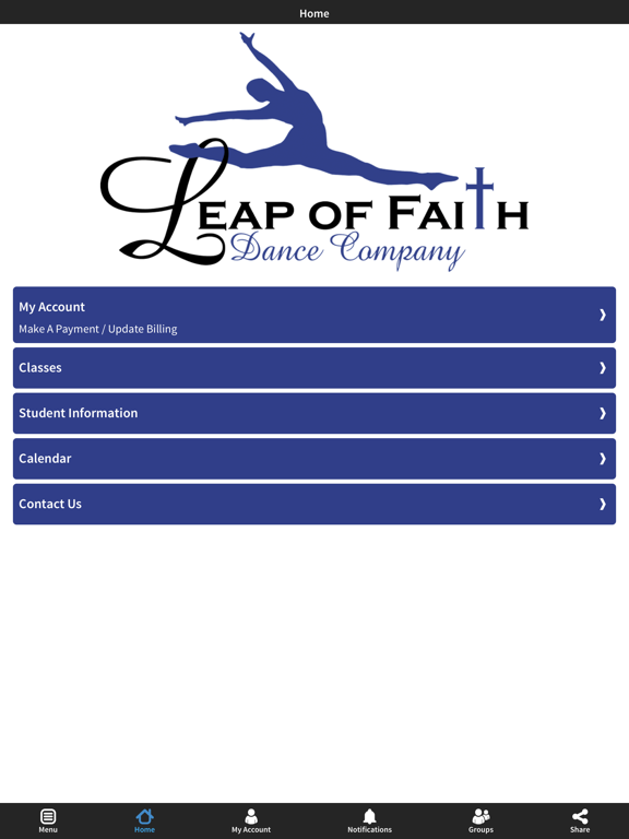 Leap of Faith Dance Company iPad screenshot 2 - Sports app