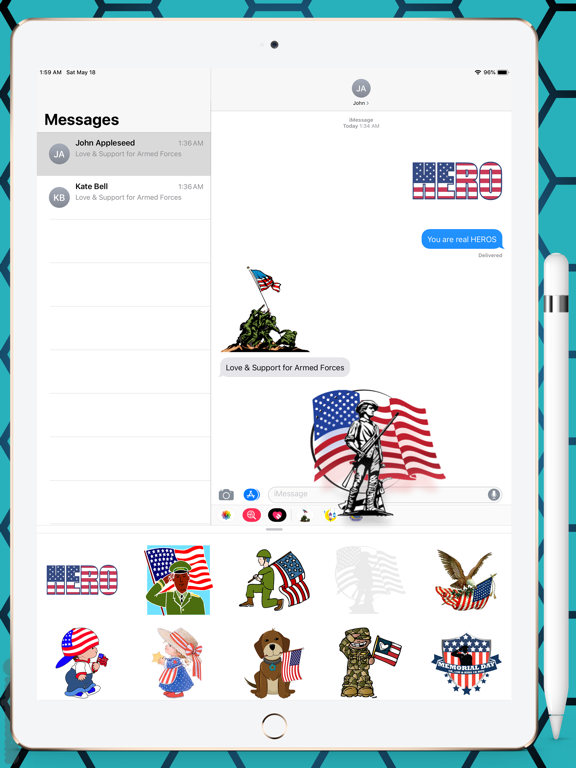 Memorial Day HD Stickers iPad screenshot 7 - Stickers app