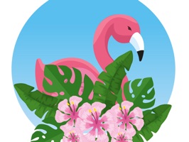 Watercolor Flamingo Stickers