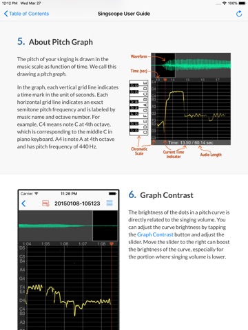 Singscope iPad screenshot