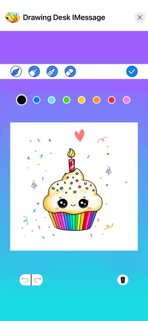 Rastrear e colorir cupcake fofo kawaii. jogo educativo para colorir.