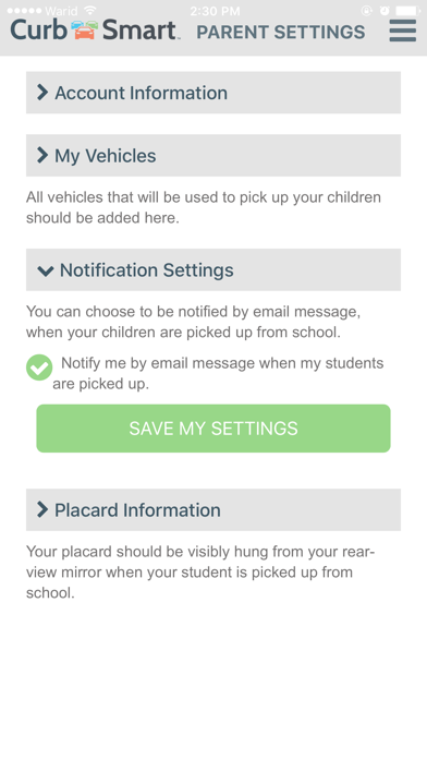 CurbSmart Parent Screenshot