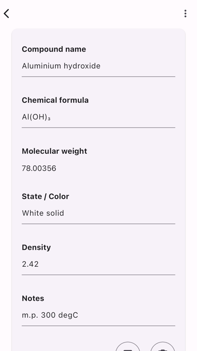 Chemical memo Screenshot