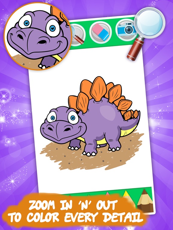 Best coloring book : Dinosaurs iPad screenshot 1 - Games app