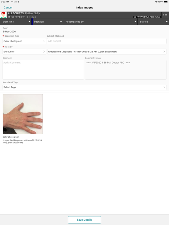Veradigm EHR Clinical Images iPad screenshot