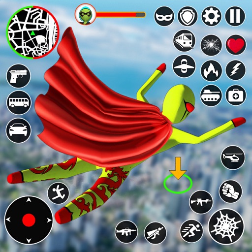 Flying Spider Stickman Rope 3D iOS App