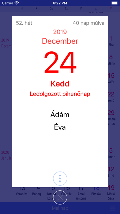 Névnaptár Screenshot