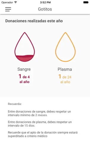 Captura de pantalla de Dona Sangre Andalucía en iPhone 4