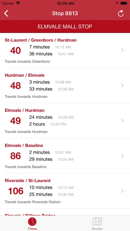 Ottawa Transit (Live Times)