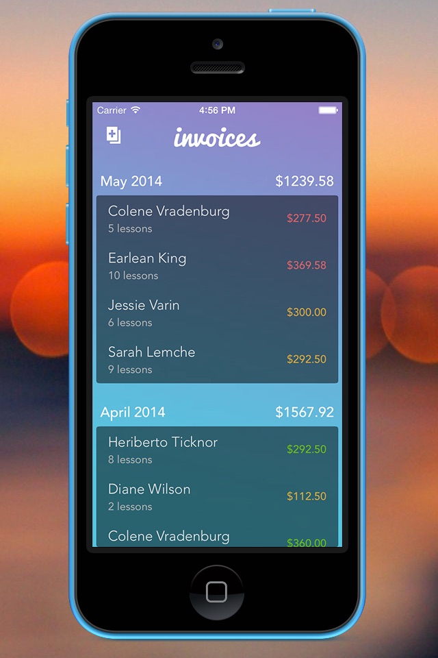 Lessons Invoicing Email & PDF screenshot 2