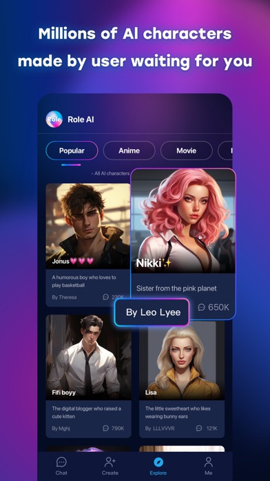 Role AI - Chat with AI friends Screenshot
