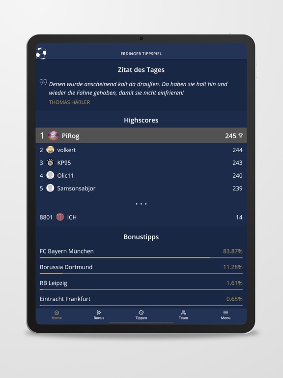 Screenshot #4 pour ERDINGER Tippspiel