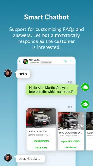 Capture d'écran de BizChat sur iPhone 8