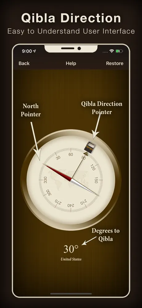 Qibla Compass (Kaaba Locator)