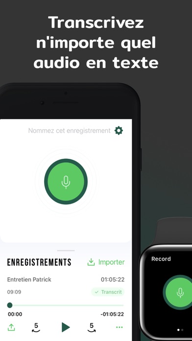 Screenshot #1 pour Transcriber: Vocale En text