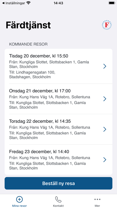 Färdtjänsten Stockholm Screenshot