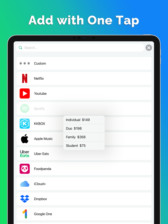 Subscription Manager! iPad screenshot 3 - Utilities app