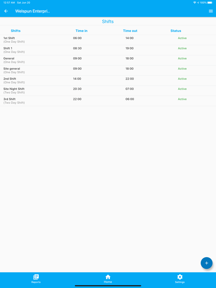 Airport Time and Attendance App