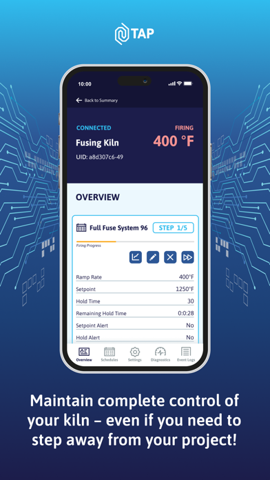 TAP Kiln Control Mobile Screenshot