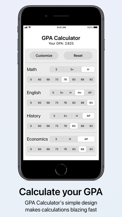 Screenshot #1 pour GPA Calculator by Michel