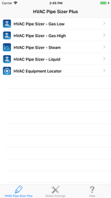 HVAC Pipe Sizer Plus screenshot