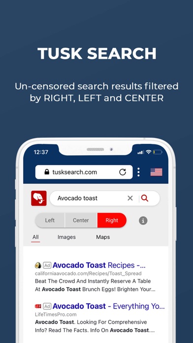 TUSK Search Screenshot