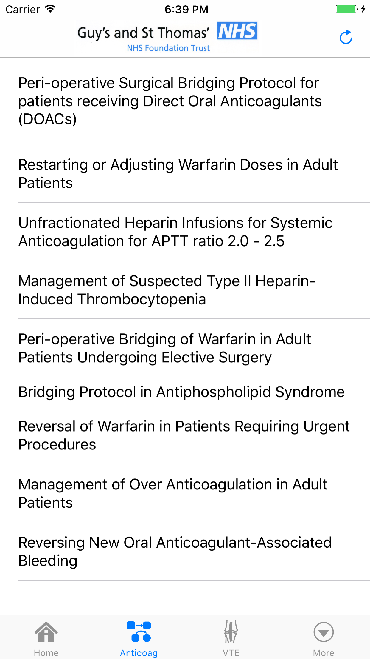Thrombosis Guidelines