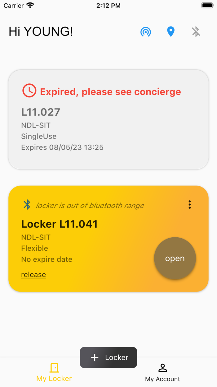 TZ Day Lockers App