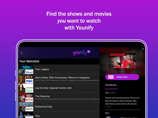 Younify TV - Streaming Guide iPad screenshot 4 - Entertainment app