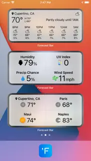 forecast bar - weather + radar iphone screenshot 2
