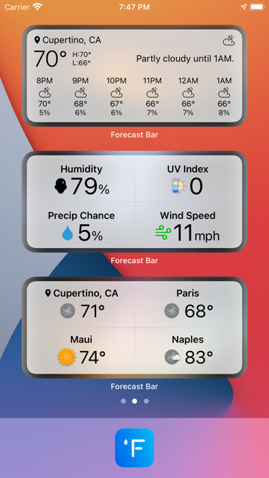 Screenshot #2 pour Forecast Bar - Weather + Radar