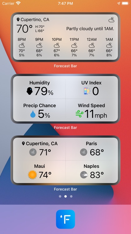 Forecast Bar - Weather + Radar