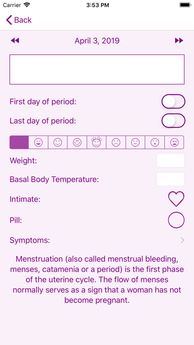 My Period Calendar Screenshot