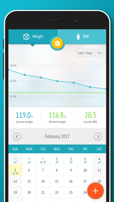 Weight loss tracker - BMI Screenshot