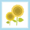 Sticker sunflower icon