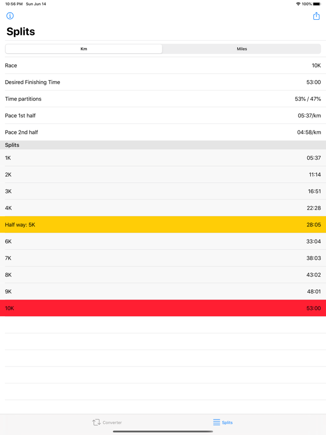 Runner's Calculator, Converter Screenshot