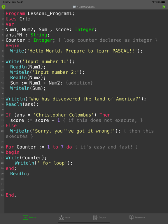 Screenshot #4 pour Pascal Programming Compiler