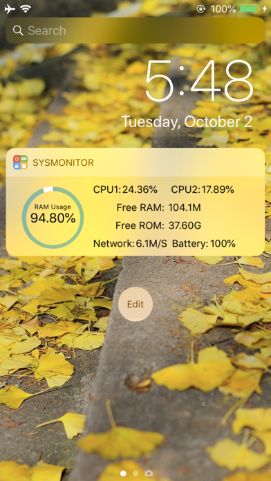 SYSMonitor - System Status Wgt Screenshot