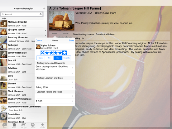 Fromage iPad app afbeelding 2