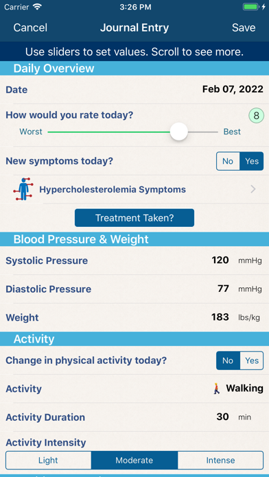 Cholesterol Manager Screenshot