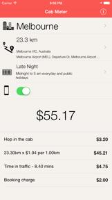 Taxi Meter Australia Cab Fares screenshot
