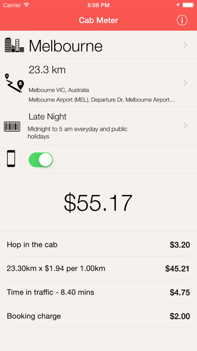 Taxi Meter Australia Cab Fares Screenshot